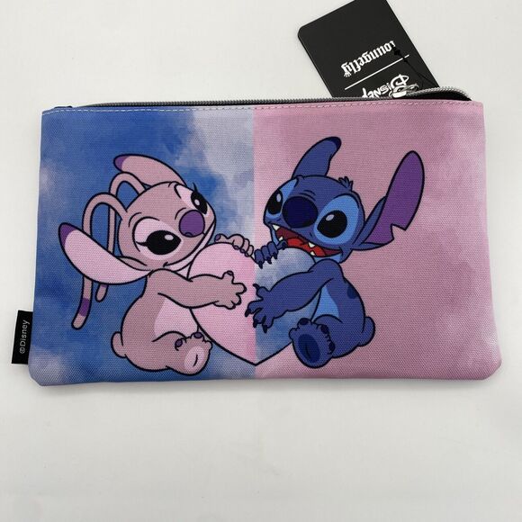 Disney Loungefly Stitch Cosmetic Bag Lilo & Stitch with Angel Heart Makeup Bag - Picture 3 of 6
